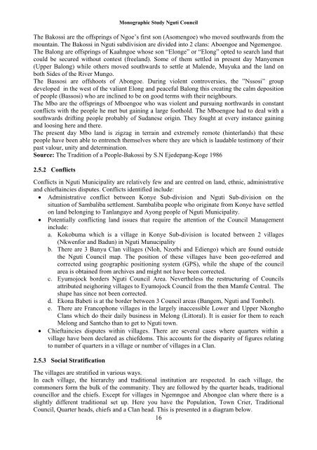 nguti council monographic study - Impact monitoring of Forest ...