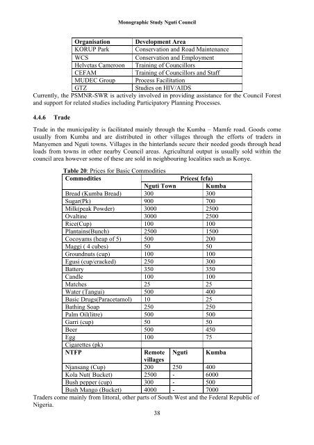 nguti council monographic study - Impact monitoring of Forest ...