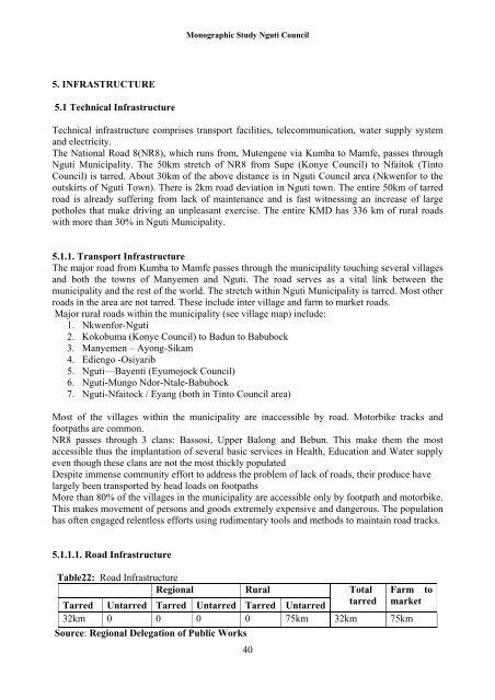 nguti council monographic study - Impact monitoring of Forest ...