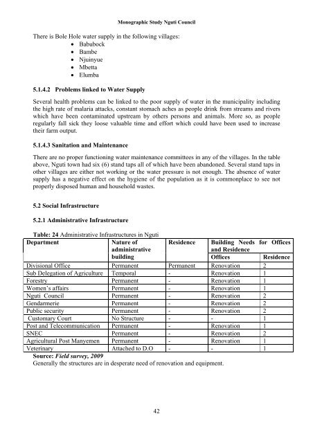 nguti council monographic study - Impact monitoring of Forest ...