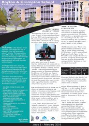 Newsletter Febuary 2010 - Royton and Crompton School