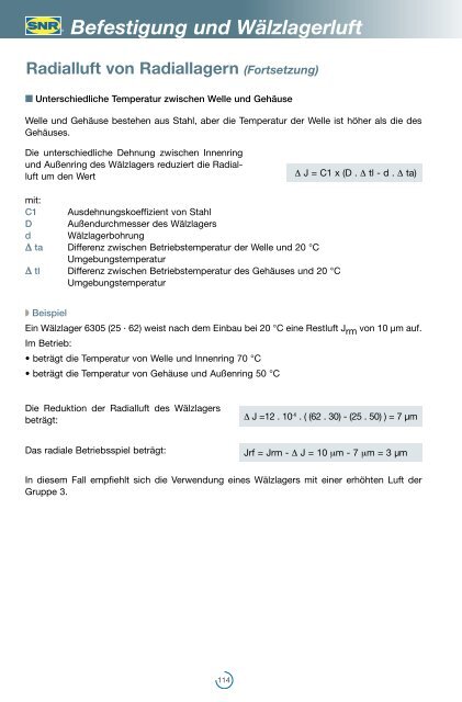 Befestigung und Wälzlagerluft - NTN-SNR Portal