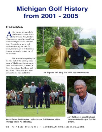 18 Michigan Golf History, 2001-2005, by Art McCafferty