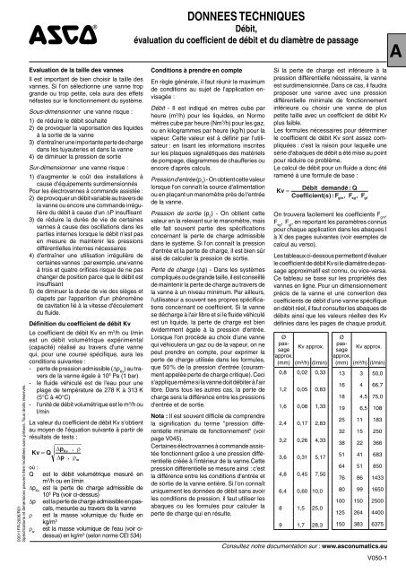 DONNEES TECHNIQUES - ASCO Numatics