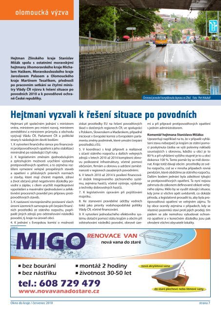 Povodně 2010 Magazín Zlínského kraje červenec ... - Okno do kraje