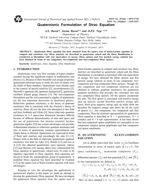 PDF) Quarternions and the Four Square Theorem