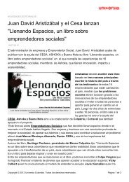 Llenando Espacios, un libro sobre emprendedores sociales - Noticias