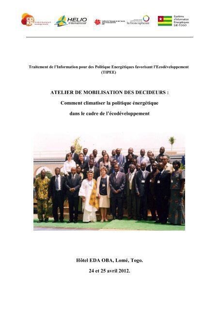 ATELIER DE MOBILISATION DES DECIDEURS - HELIO International