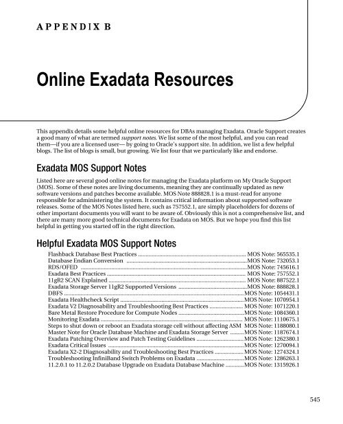 Expert Oracle Exadata - Parent Directory
