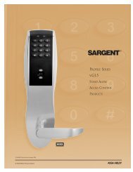 SARGENT Profile Series v.G1.5 Stand Alone ... - Sargent Locks