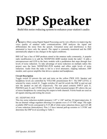 DSP Speaker, QST November 11 - KG4JJH