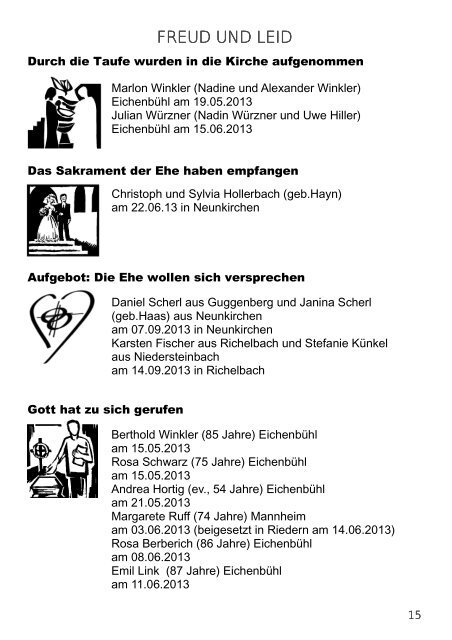 Gottesdienstordnung und Pfarrbrief vom 23.06.13 - Neunkirchen ...