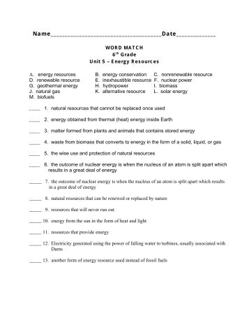 6th Grade Unit 5 Vocabulary Test.pdf - McAllen ISD