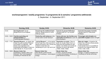 wochenprogramm / weekly programme / le programme ... - Lech-Zürs