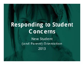 Responding to Student Concerns