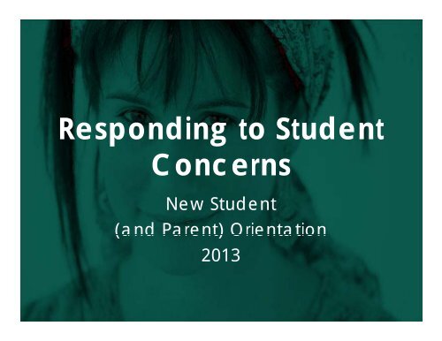 Responding to Student Concerns