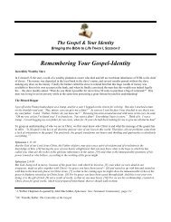 Remembering Your Gospel Identity - Bethany Community Church