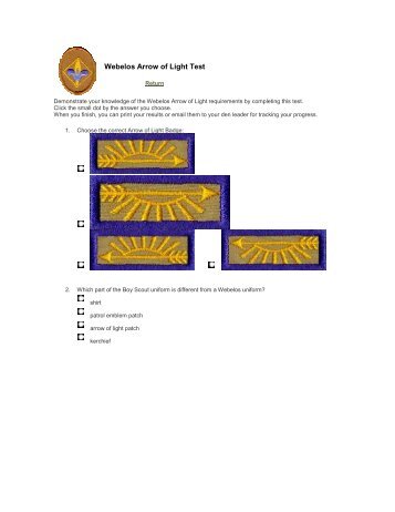 Webelos Arrow of Light Test 1