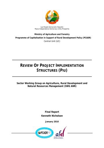 review of project implementation structures (piu) - LAD