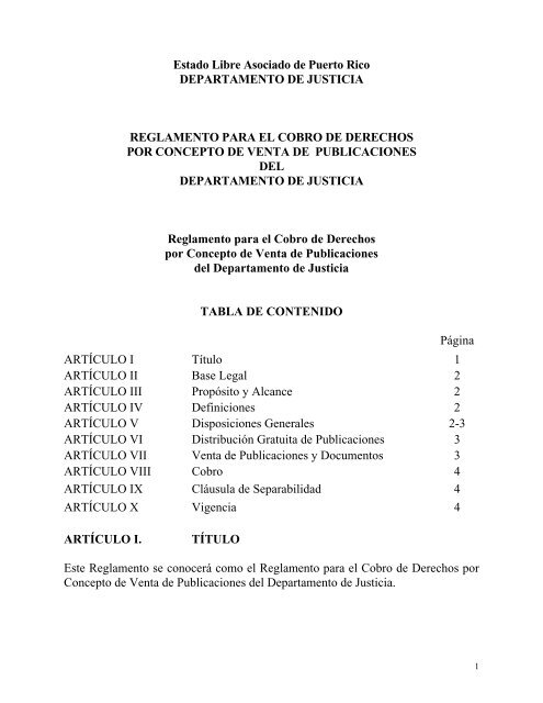 Reglamento para el cobro de derechos por concepto de venta de ...