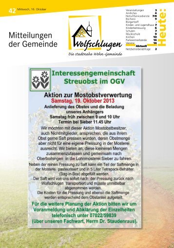 Heute: - Wolfschlugen