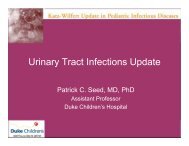 Urinary Tract Infections Update - Duke Department of Pediatrics