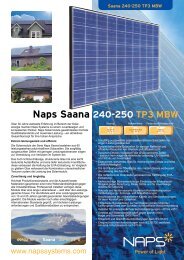 Naps Saana 240-250 TP3 MBW  - Reimann Solar GmbH
