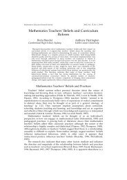 Mathematics Teachers' Beliefs and Curriculum Reform - merga