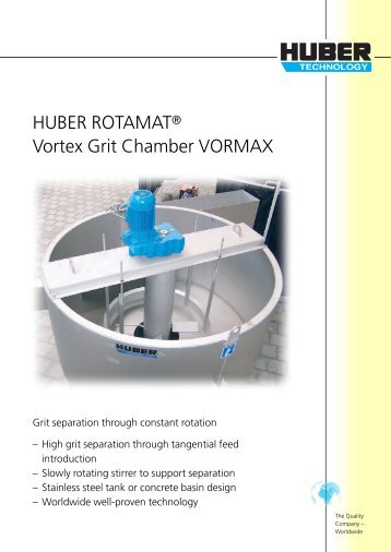 HUBER ROTAMATÂ® Vortex Grit Chamber VORMAX - brochure ...