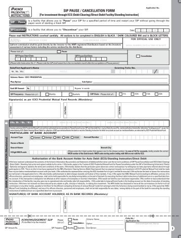 SIP Cancellation Form