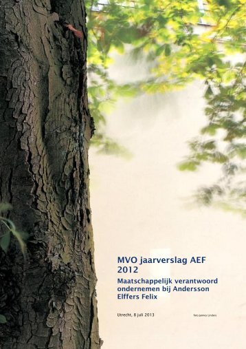 MVO jaarverslag AEF 2012 - Andersson Elffers Felix
