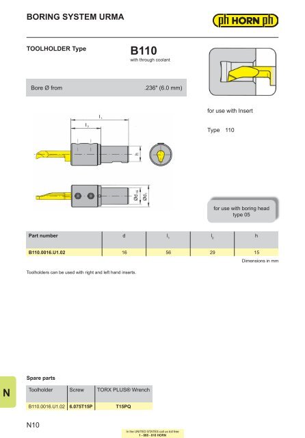 Face grooving with URMA IntraMax and boring with ... - Horn USA, Inc.