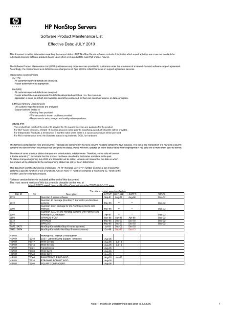 HP NonStop Servers - HP Integrity NonStop Servers - Hewlett-Packard