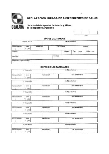 DECLARACION JURADA DE ANTECEDENTES DE SALUD - ALEARA