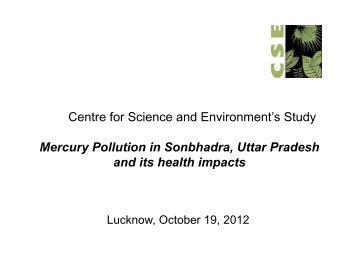 Mercury Pollution in Sonbhadra, Uttar Pradesh and its