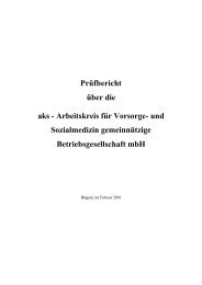 Prüfbericht über die aks - Landes-Rechnungshof Vorarlberg