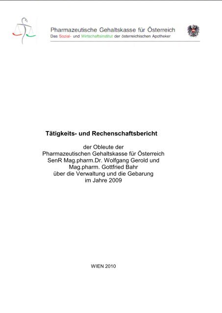 Jahresbericht 2009.pdf - Pharmazeutische Gehaltskasse