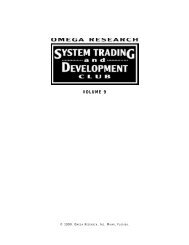 Welcome to Volume 9 of the Omega Research System Trading & Development