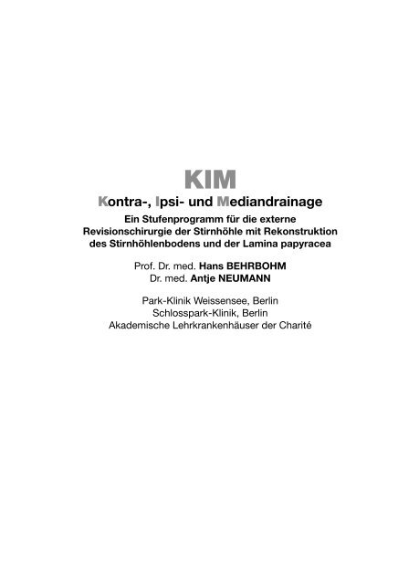 Kontra-, Ipsi- und Mediandrainage - Schlosspark Klinik
