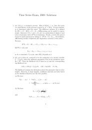 Time Series Exam, 2009: Solutions - STAT