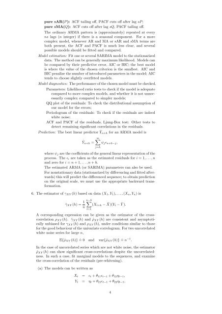 Time Series Exam, 2009: Solutions - STAT