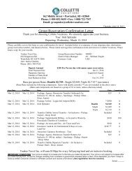 Group Reservation Confirmation Letter - ChamberMaster