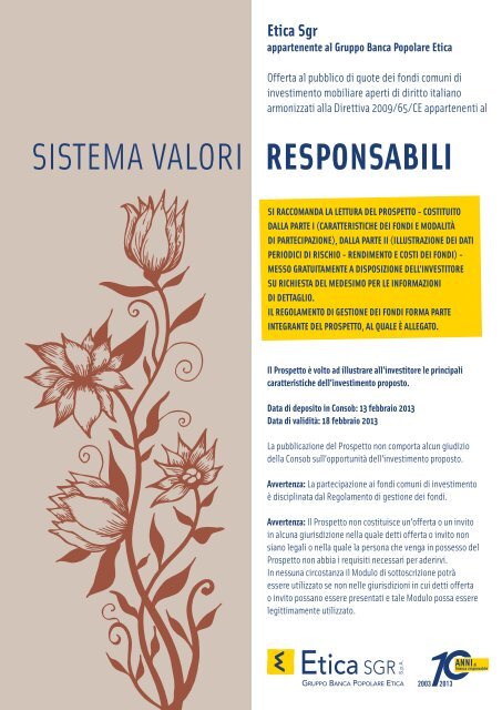 SiStema Valori RESPONSABILI - Etica SGR