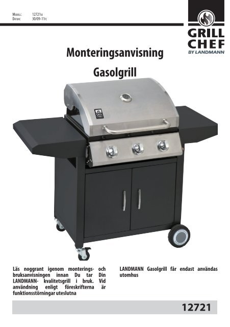 Monteringsanvisning Gasolgrill - Landmann