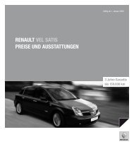 Renault vel satis PReise und ausstattungen