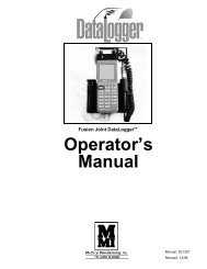 Operator's manual (PDF) - McElroy Manufacturing, Inc.