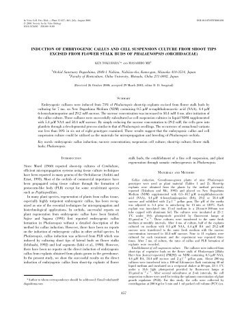 induction of embryogenic callus and cell suspension culture from ...