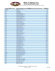 M.S.R.P. RETAIL parts PRICE GUIDE - MotoXSPEED