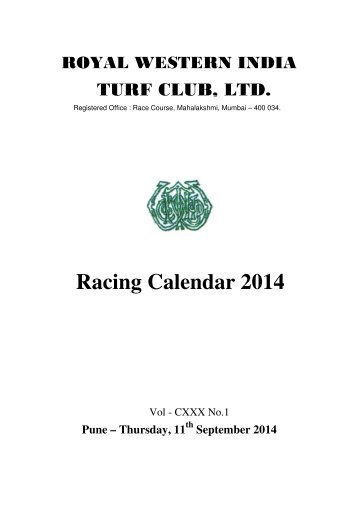 Racing Calendar - RWITC
