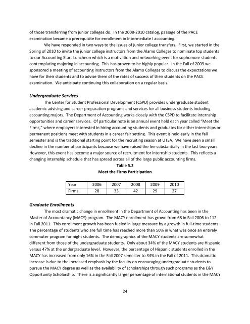 Fifth Year Maintenance Report - AACSB - The University of Texas at ...